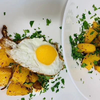 Winter-Spiced Potato 'Salad' with  Garlic Yogurt