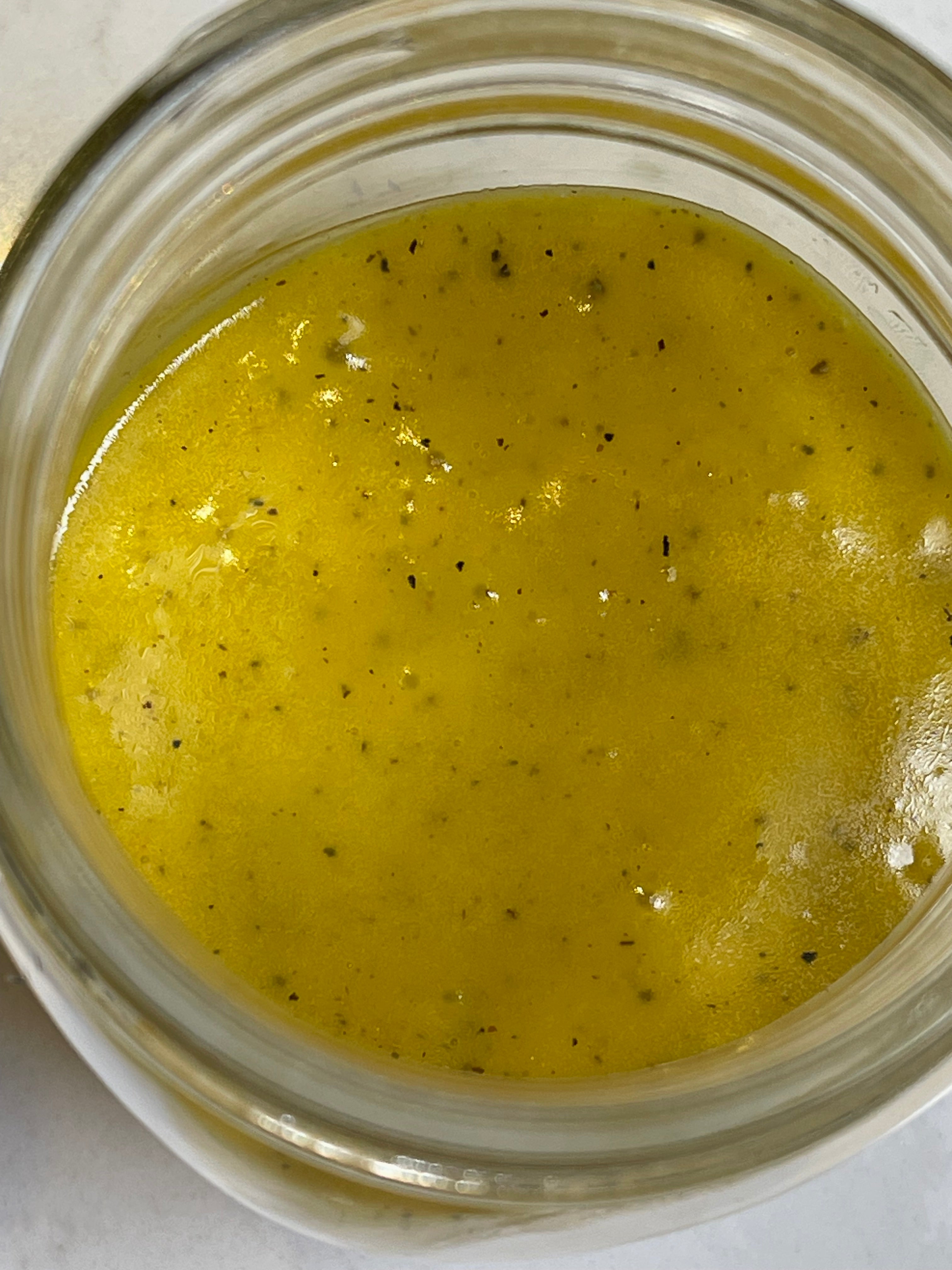  A yellow Vinaigrette in a jar