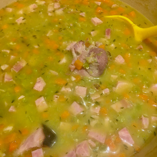 Hearty Split Pea Soup with Leftover Ham