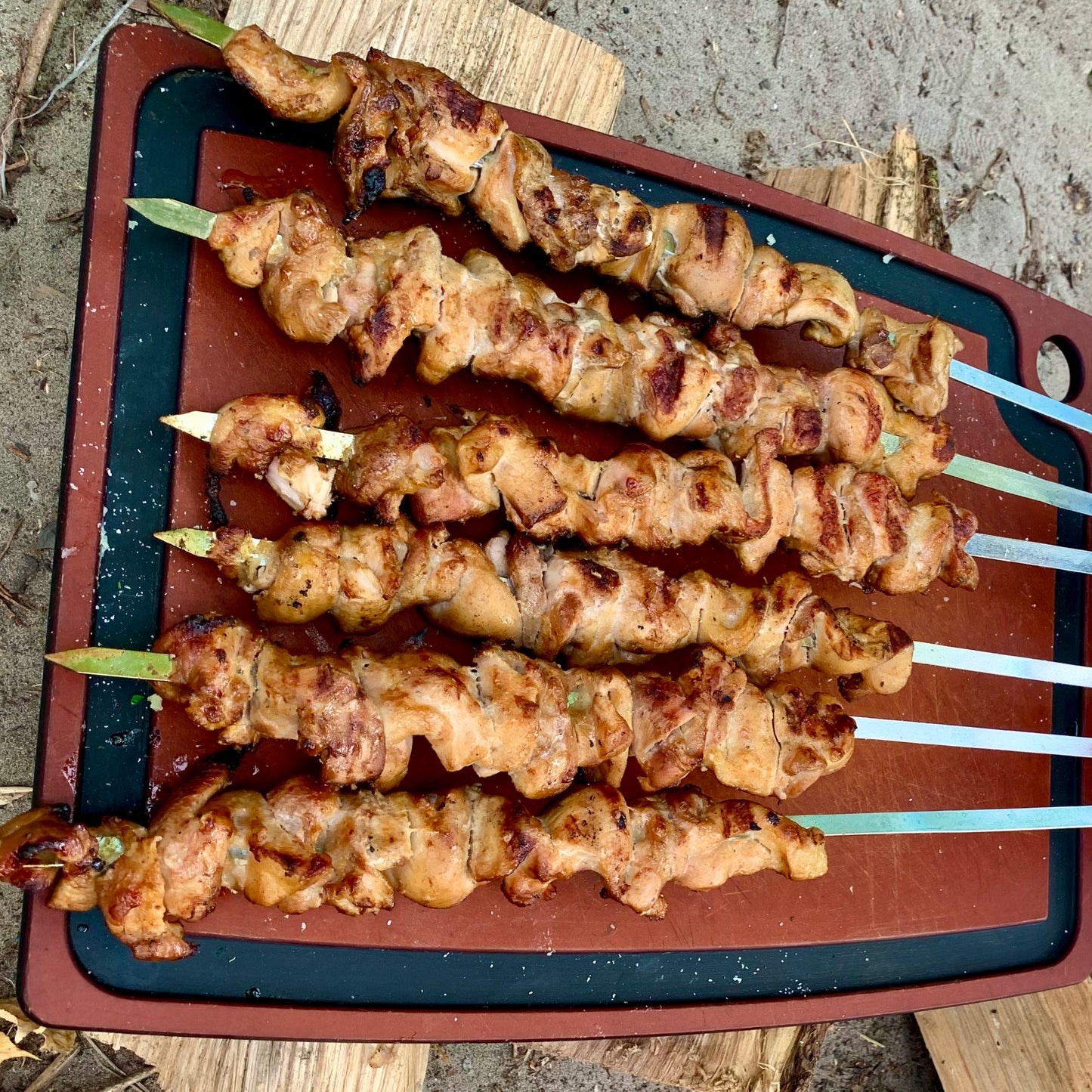 Southeast Asian Street Food: Chicken Satay + Peanut Sauce + Rice Noodle Salad