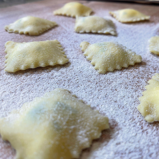 ravioli on a cutting board
