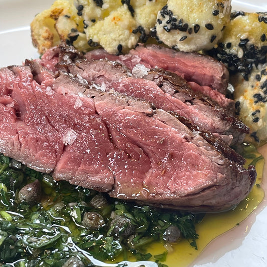 steak slices & cauliflower